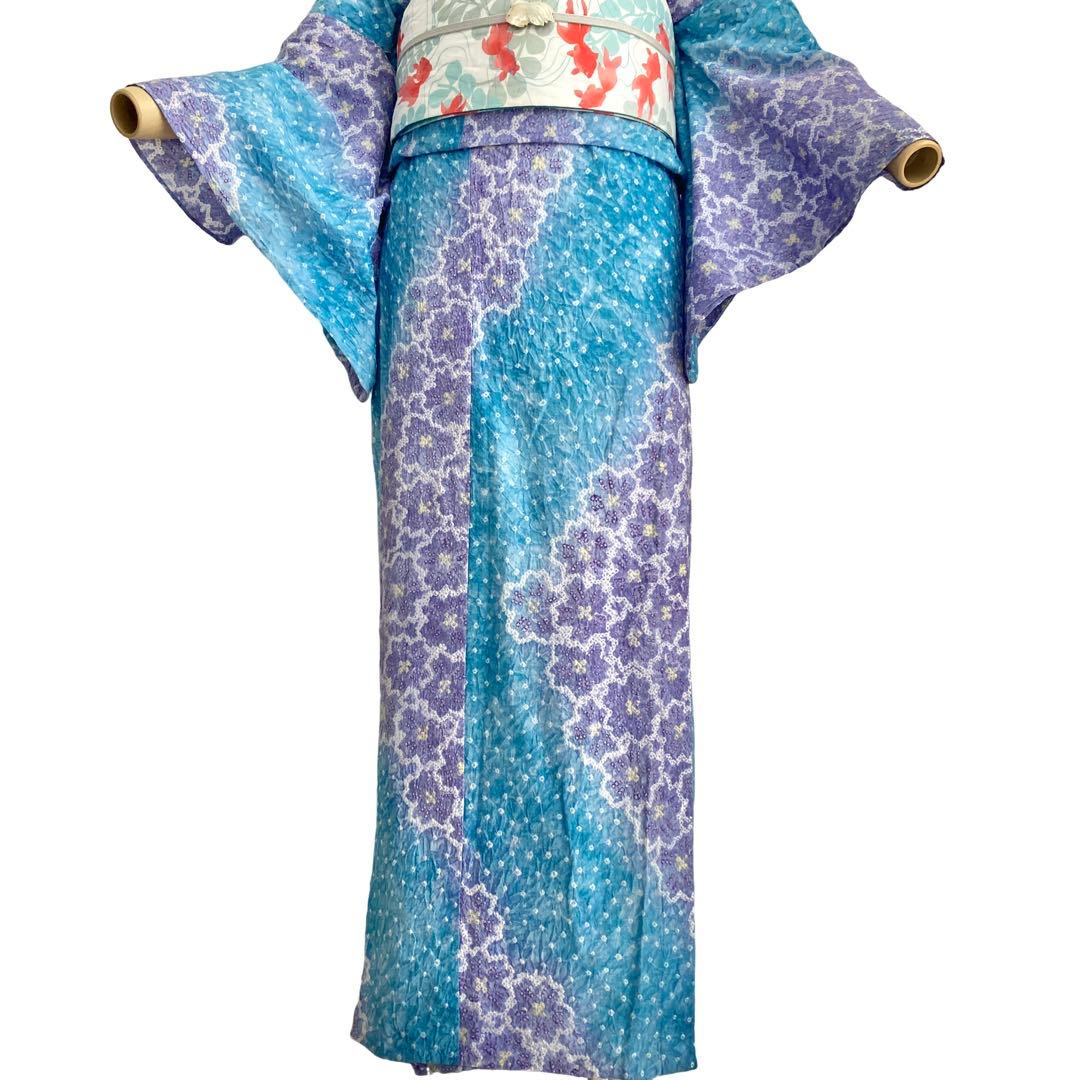 ™️56 身丈161 有松絞り　絞り染め　絞り浴衣　浴衣