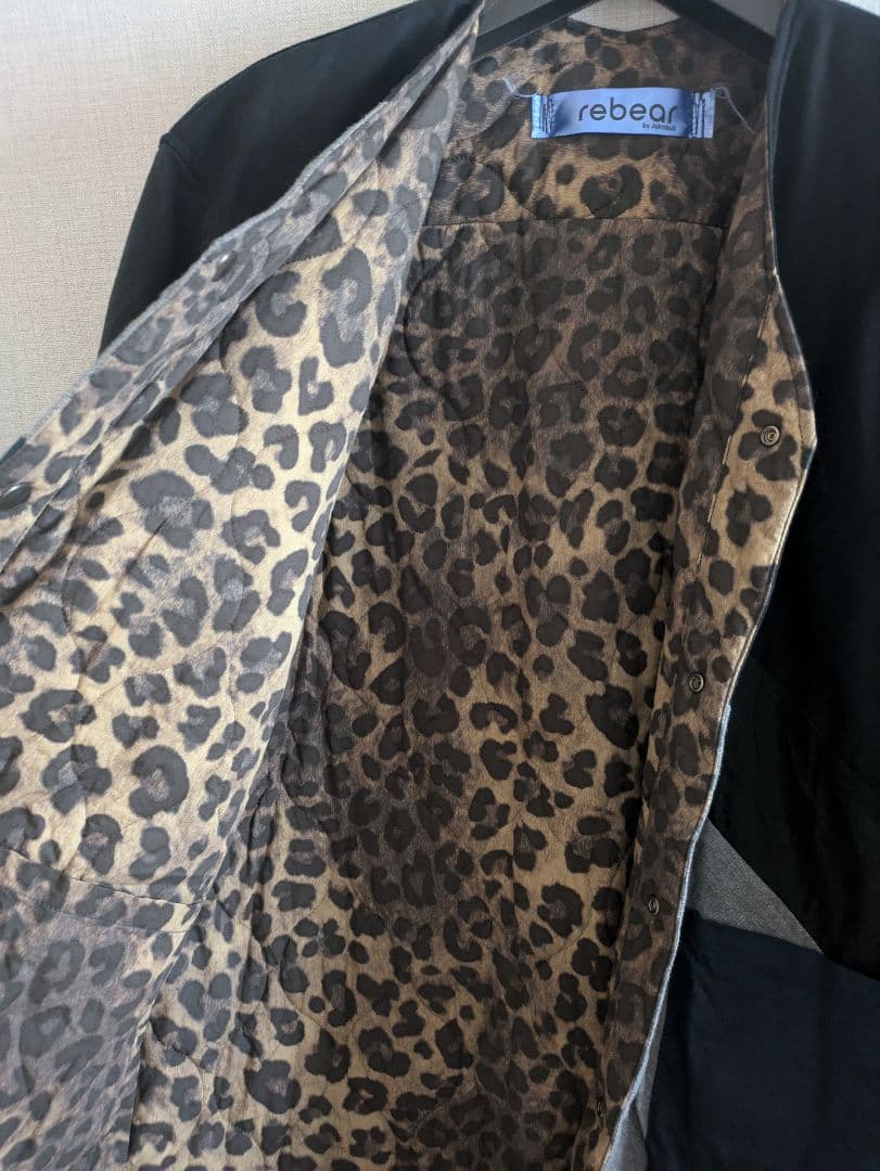 johnbull ノーカラーコート　パッチワーク