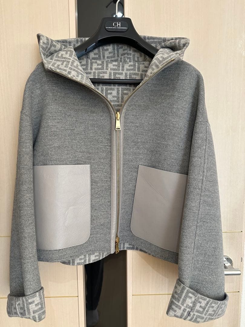 週末値下げ　フェンディ リバーシブル ジャケット グレー