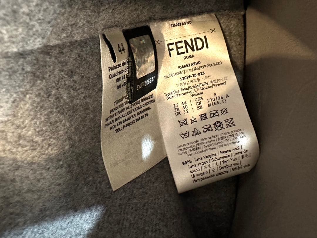 週末値下げ　フェンディ リバーシブル ジャケット グレー