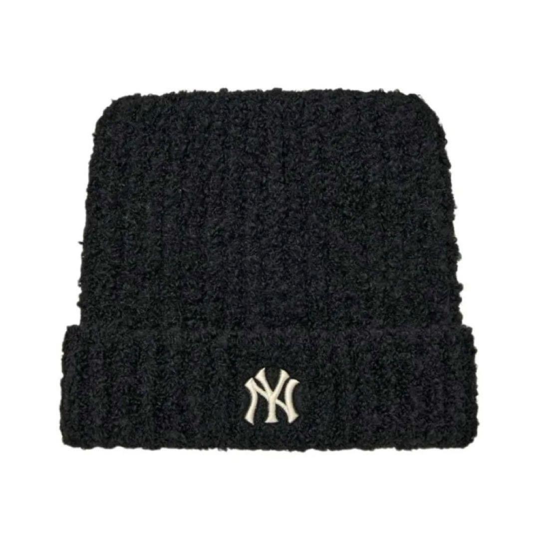 カリナ着用★韓国限定★MLB KOREA★ 猫耳　ニット帽★ブラック★新品