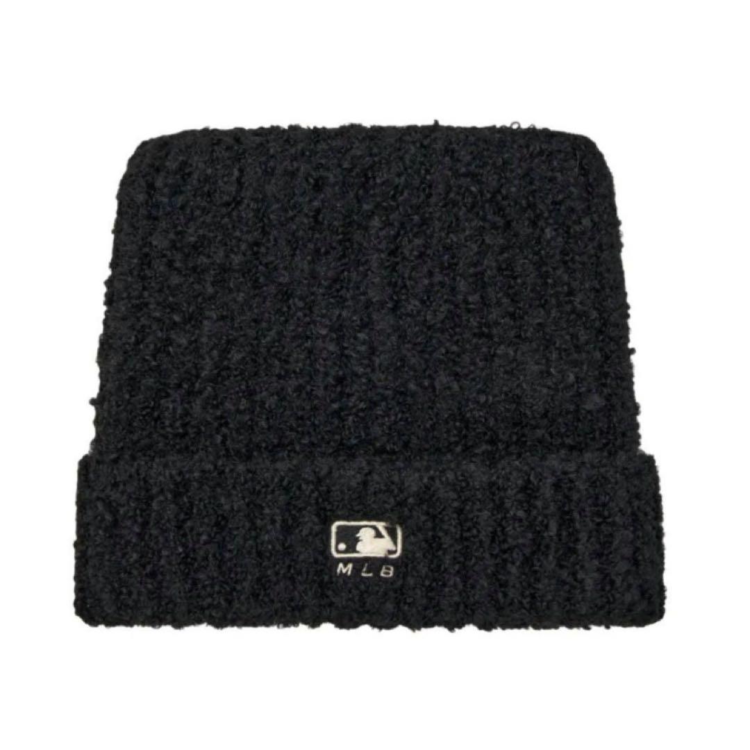 カリナ着用★韓国限定★MLB KOREA★ 猫耳　ニット帽★ブラック★新品