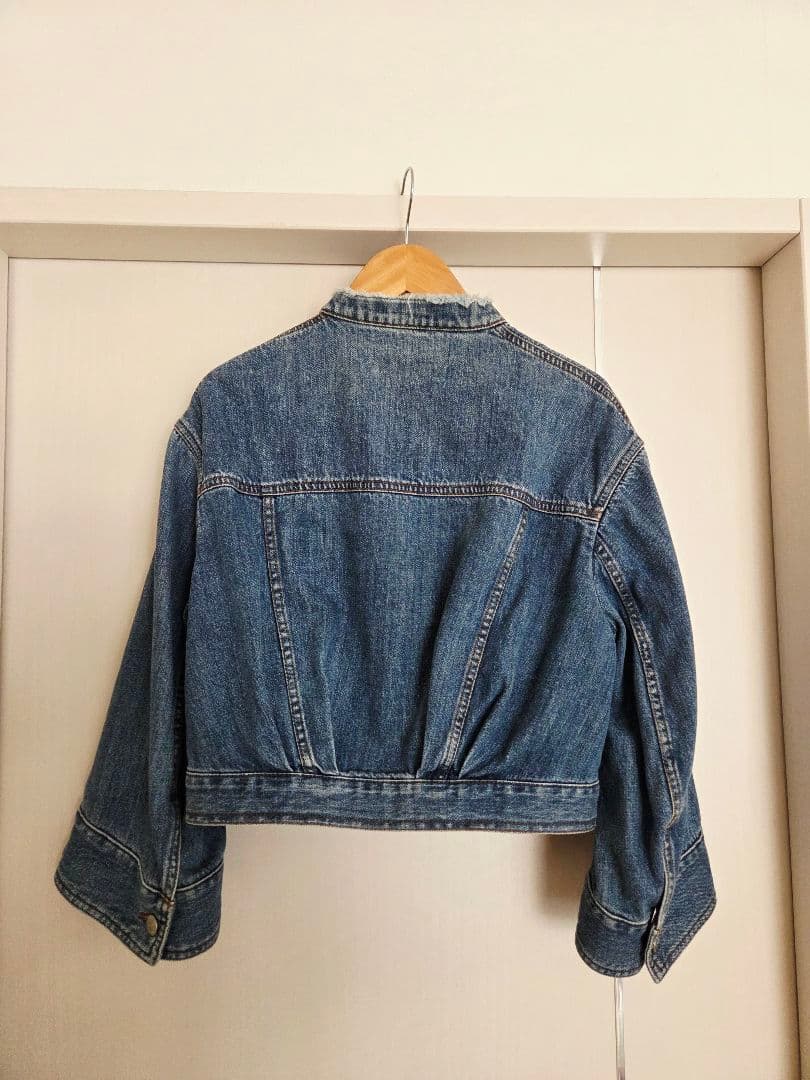 デニムブルー クロップドジャケット