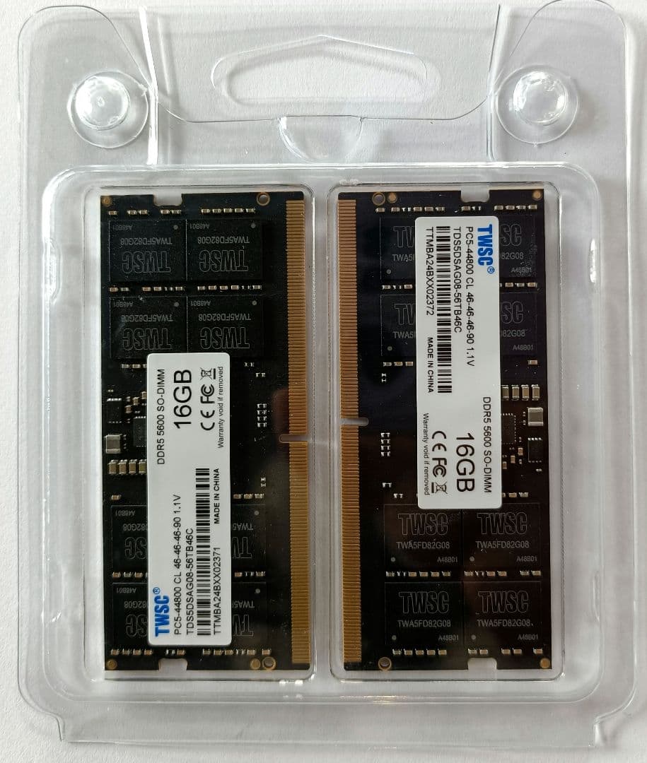 TWSC DDR5 5600 32GB(16GBx2) SO-DIMM メモリ