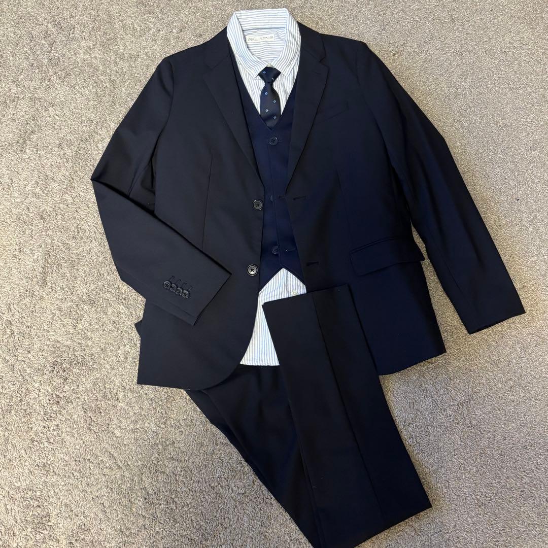 ZARA ネイビー フォーマルスーツ 5点セット160