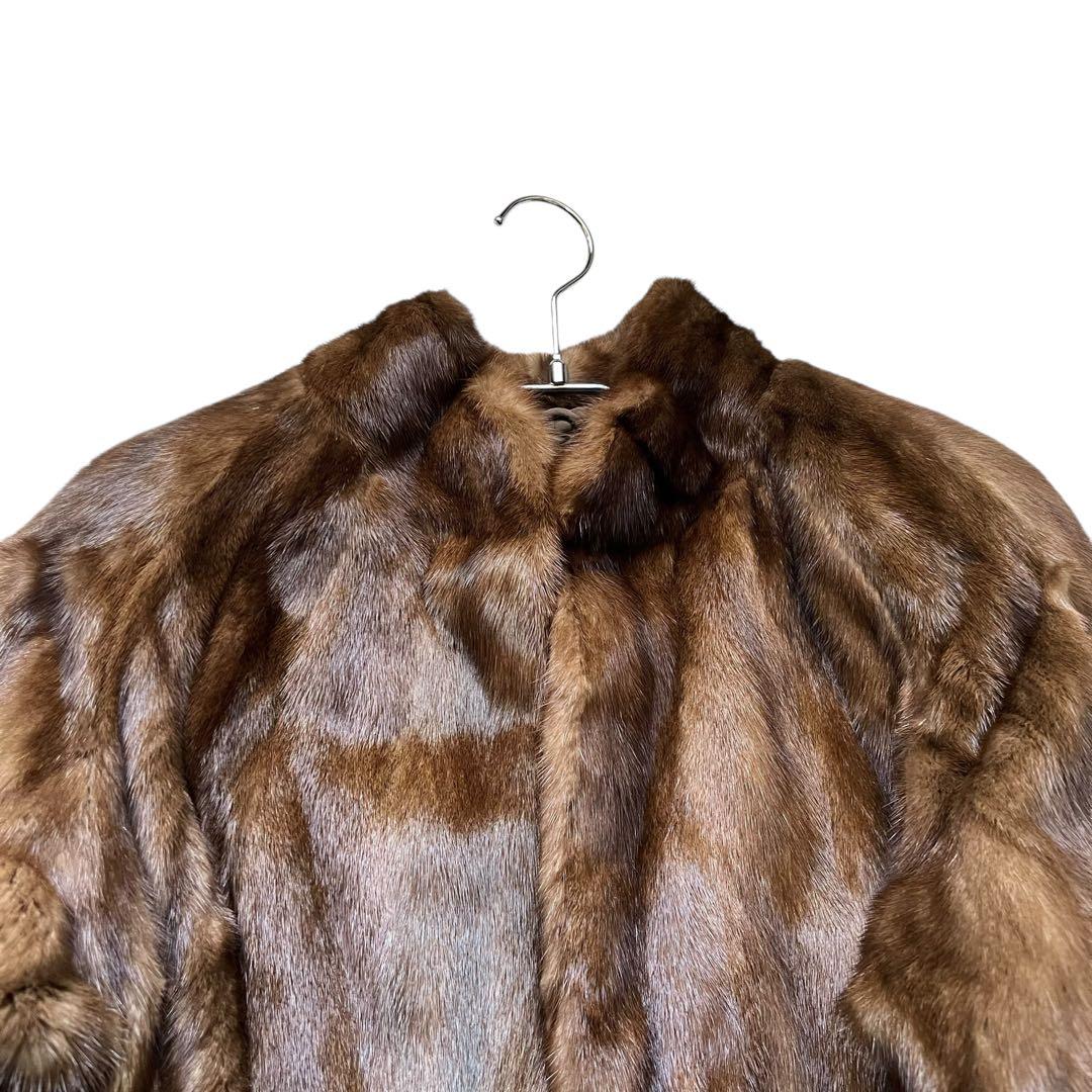 専用 総丈80cm デミバフミンク リアルファーコート 毛皮 なめし柔らか
