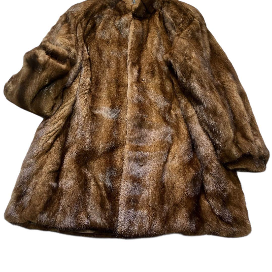 専用 総丈80cm デミバフミンク リアルファーコート 毛皮 なめし柔らか