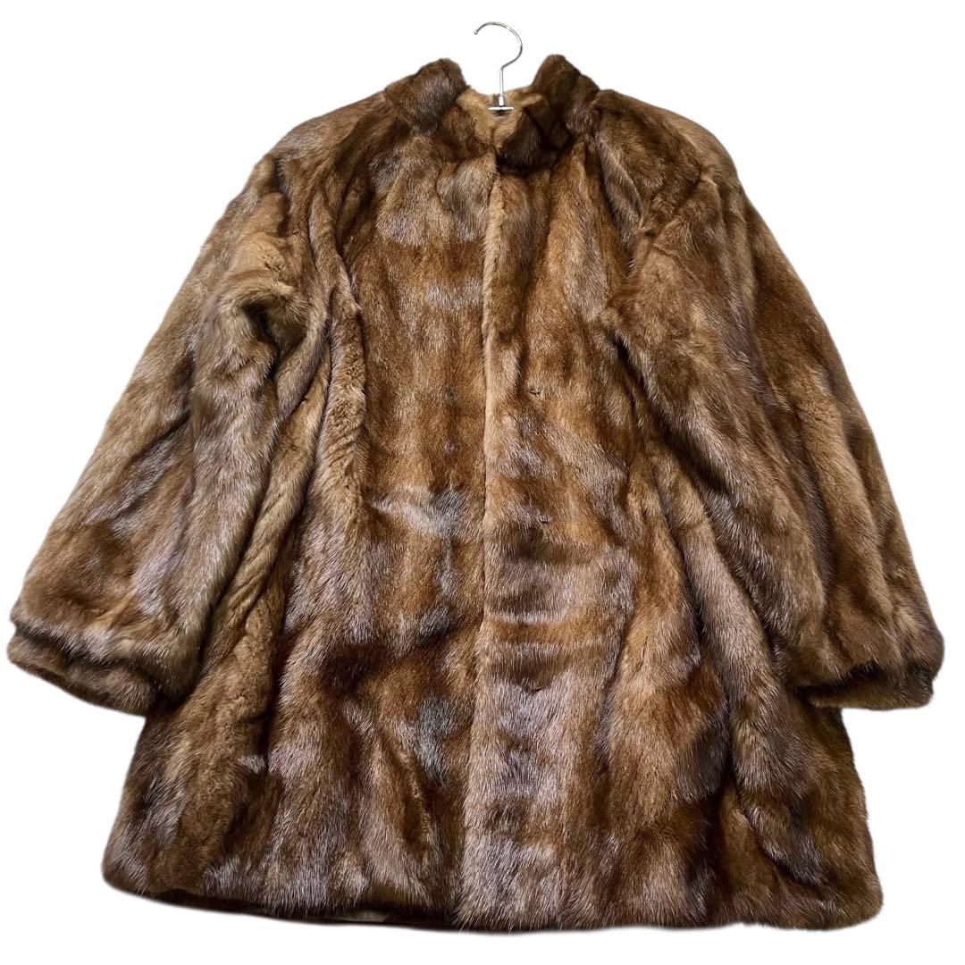 専用 総丈80cm デミバフミンク リアルファーコート 毛皮 なめし柔らか