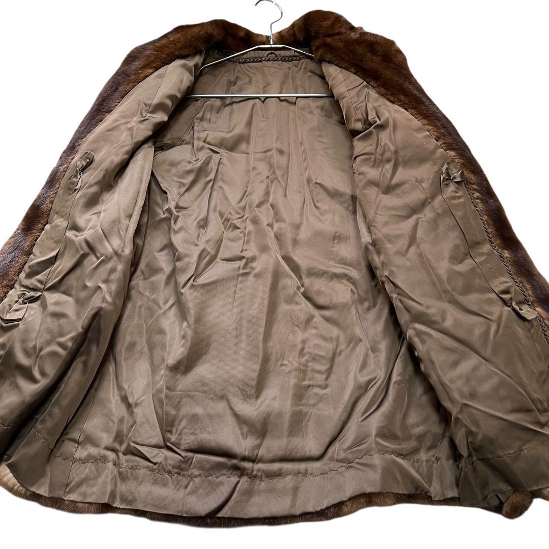 専用 総丈80cm デミバフミンク リアルファーコート 毛皮 なめし柔らか