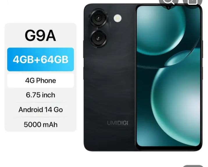 UMIDIGI G9A 4GB+64GB ブラック
