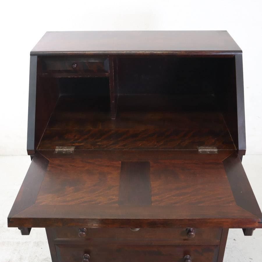 松本民芸家具 T型三尺ビューロー ライティングデスク 作家サイン入 ミズメザクラ