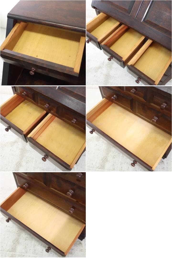 松本民芸家具 T型三尺ビューロー ライティングデスク 作家サイン入 ミズメザクラ