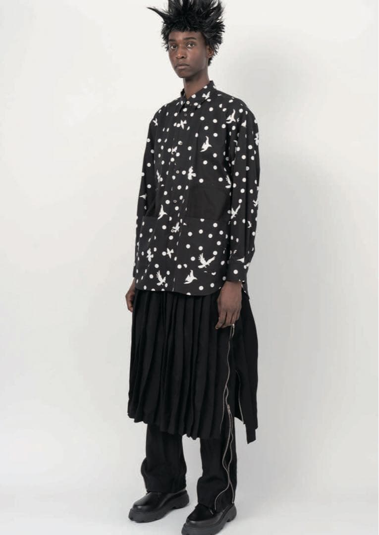 ブラックコムデギャルソン　サイドジップパンツ　ポリ縮