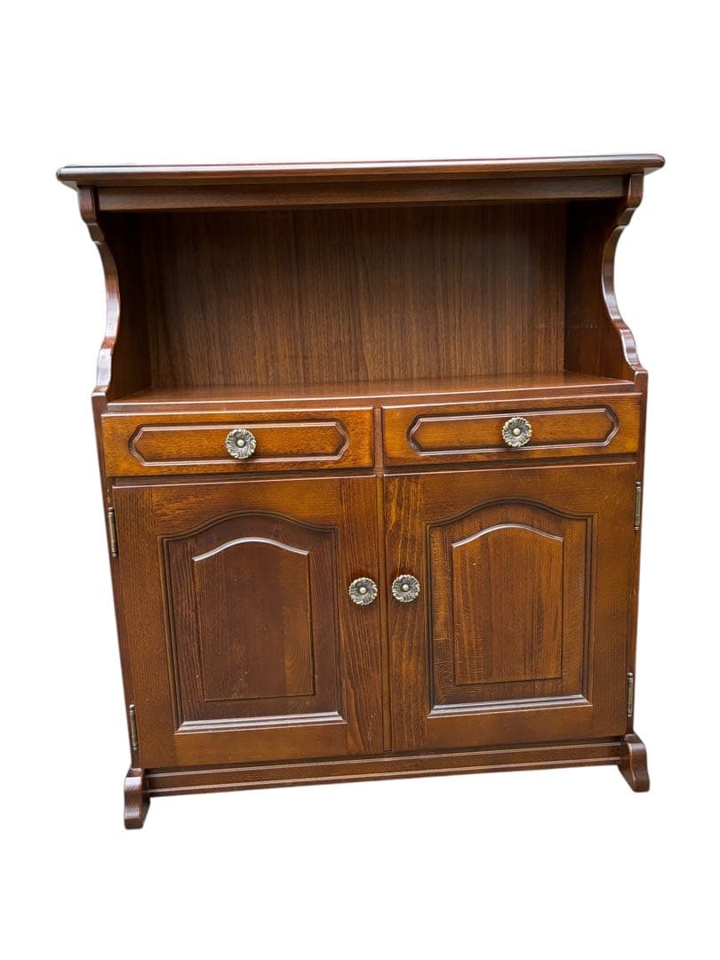 オールドカリモク ビンテージ 木製 キャビネット コロニアル 飾り棚 ブラウン