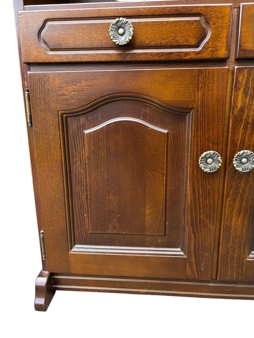 オールドカリモク ビンテージ 木製 キャビネット コロニアル 飾り棚 ブラウン