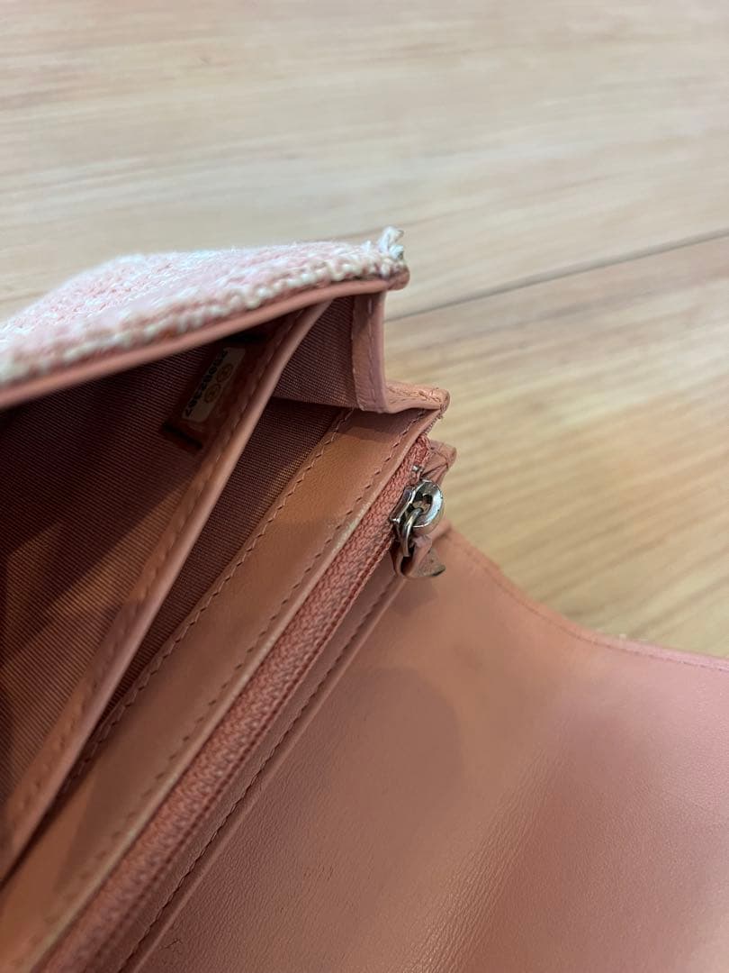 CHANEL ツイード 長財布 ベージュ系