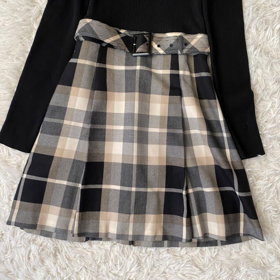 ノリコ バーバリーブルーレーベル ドッキングワンピース ニット