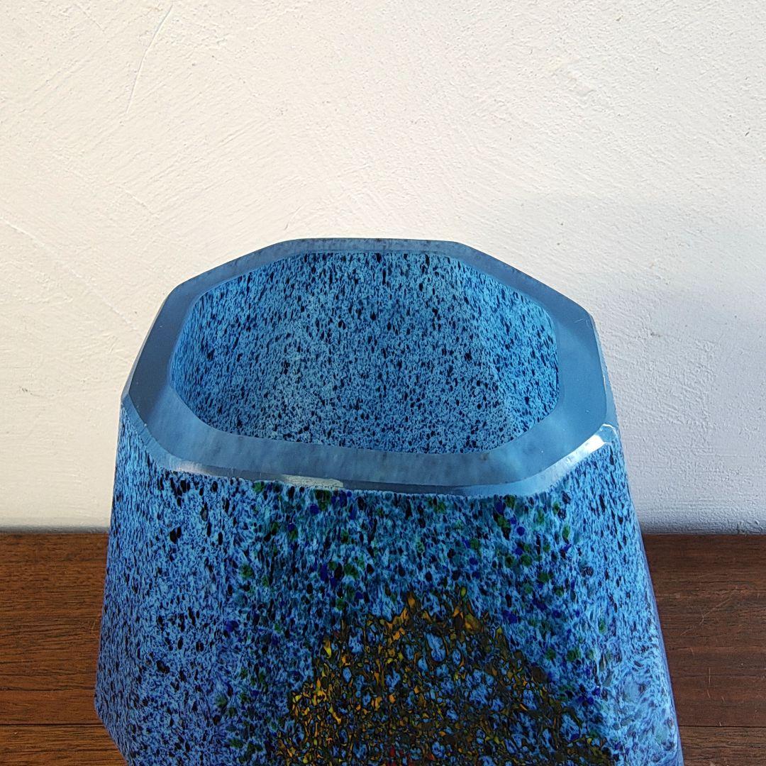 【岩田糸子】硝子 花瓶 フラワーベース 作家もの 最上位作