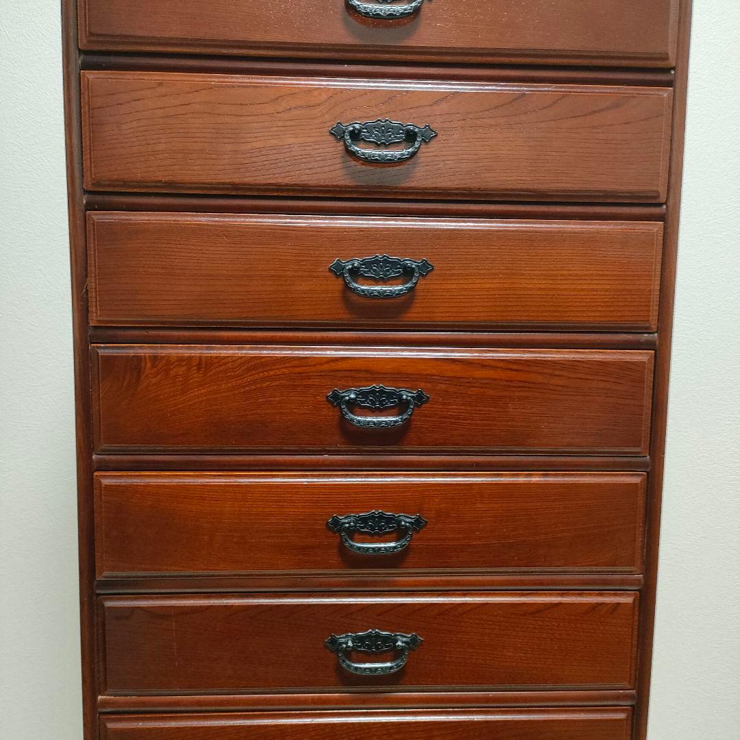 民芸家具 10段チェスト 木製 多段 引き出し 箪笥 収納 和モダン 昭和レトロ