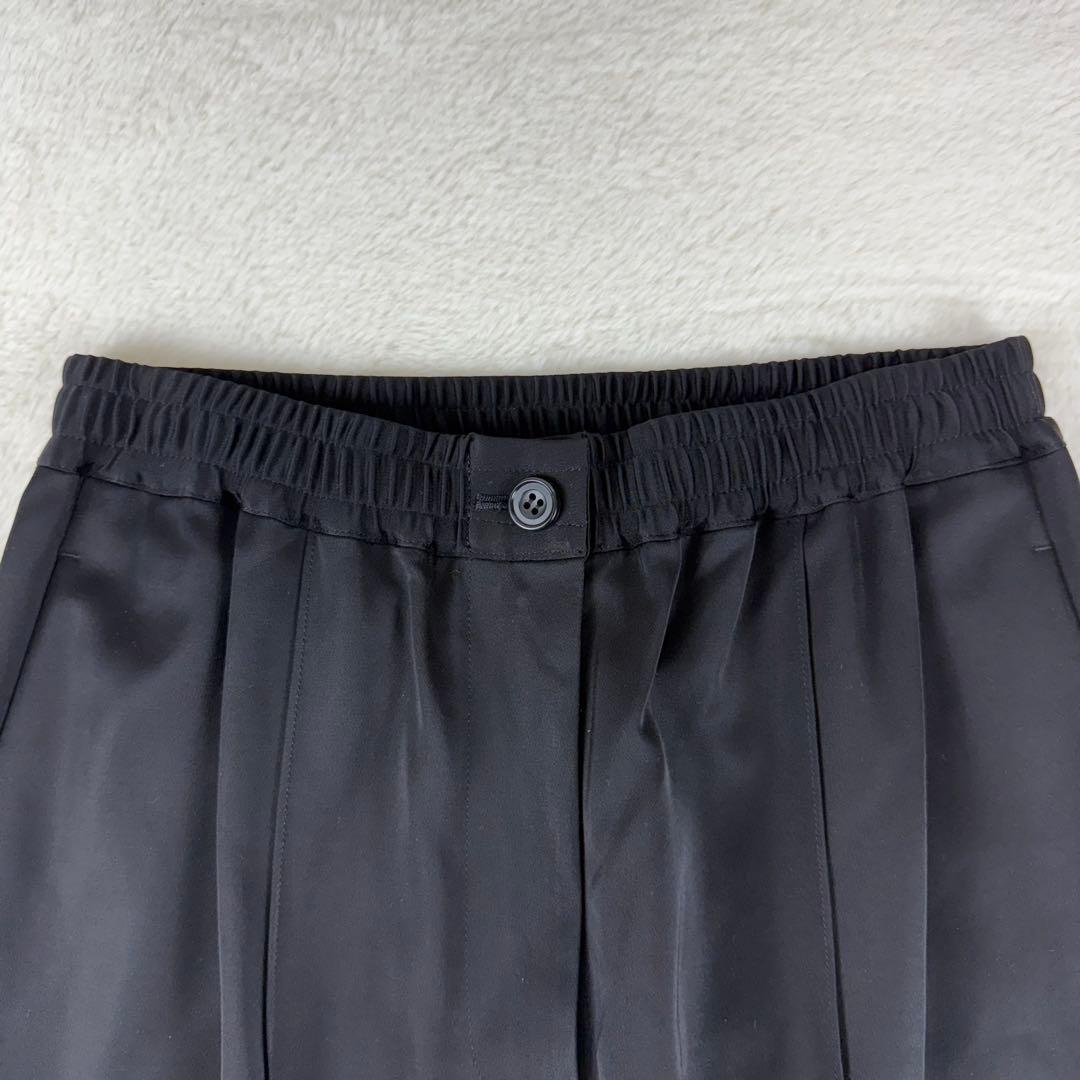 美品　コラム　サテン　マット　カーゴパンツ　黒　S　日本製　エストネーション