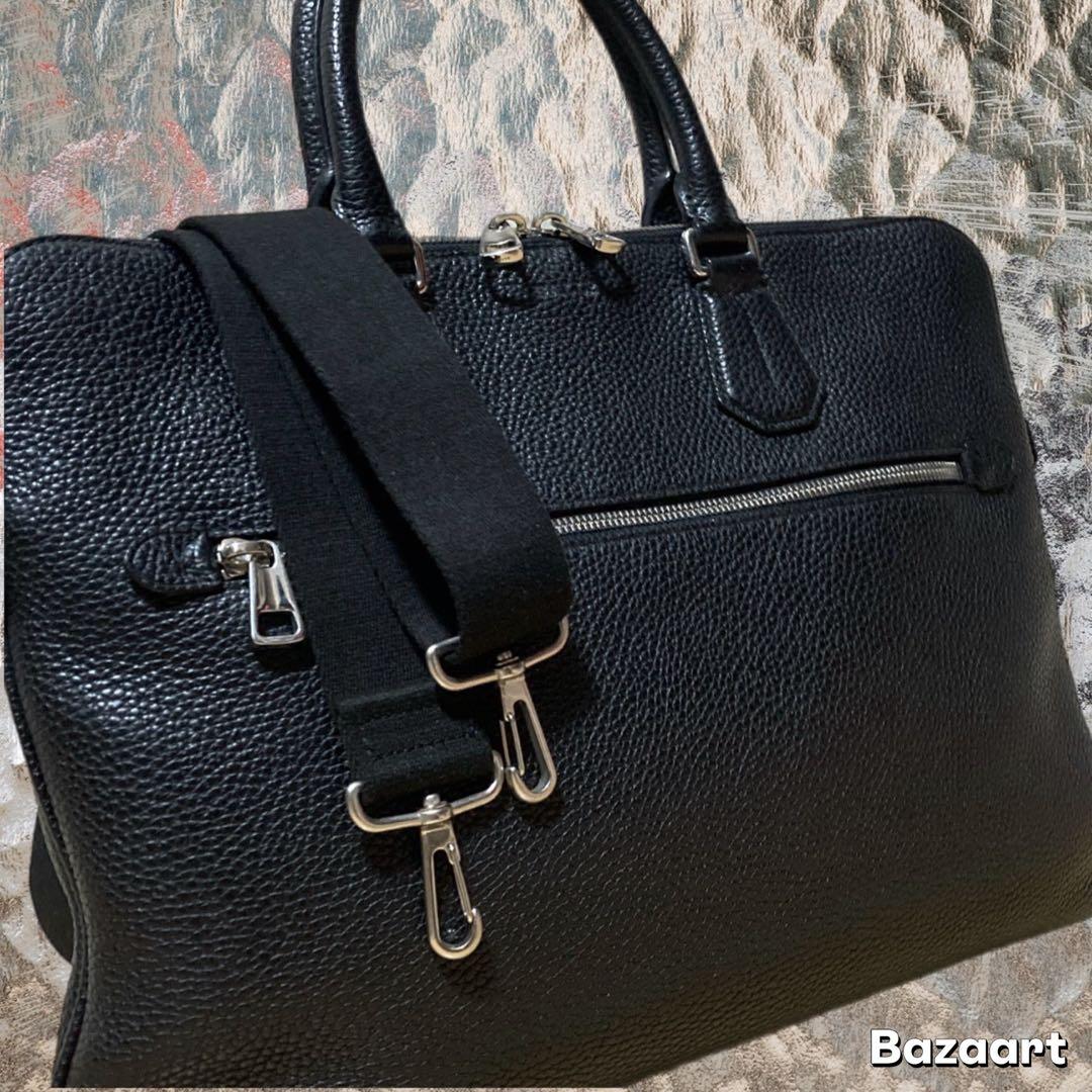 美品 BALLY バリー ビジネスレザーバッグ ブリーフケース レザーバッグ 黒