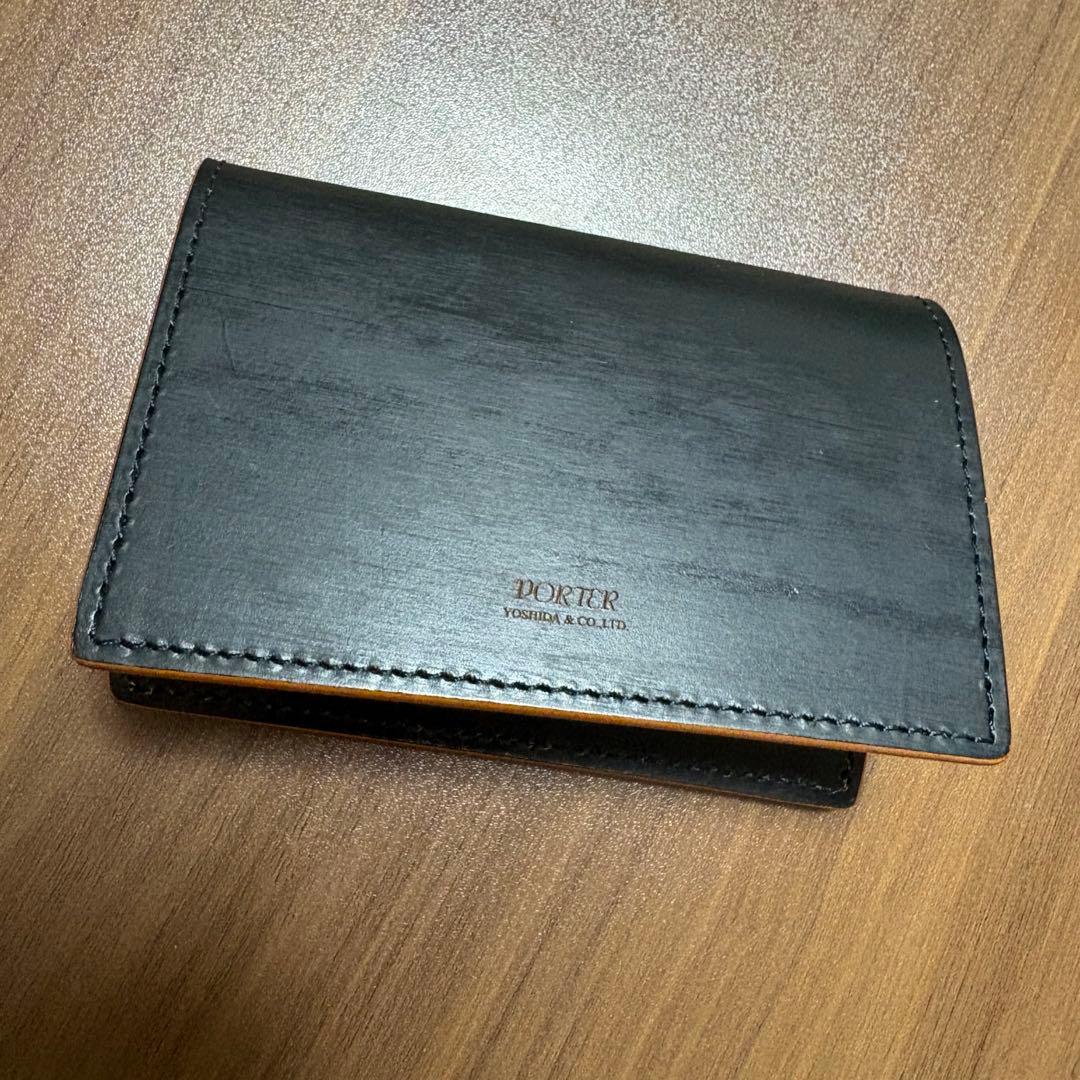 吉田カバン PORTER ポーター 黒 レザー 名刺入れ カードケース