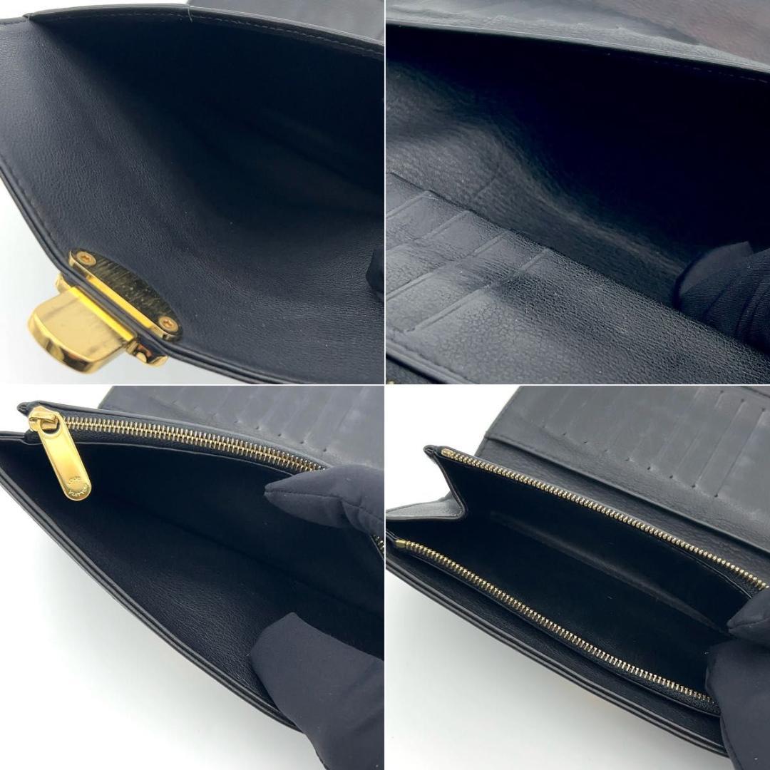 ルイヴィトン マヒナ 長財布 アメリア 黒 イニシャル無し