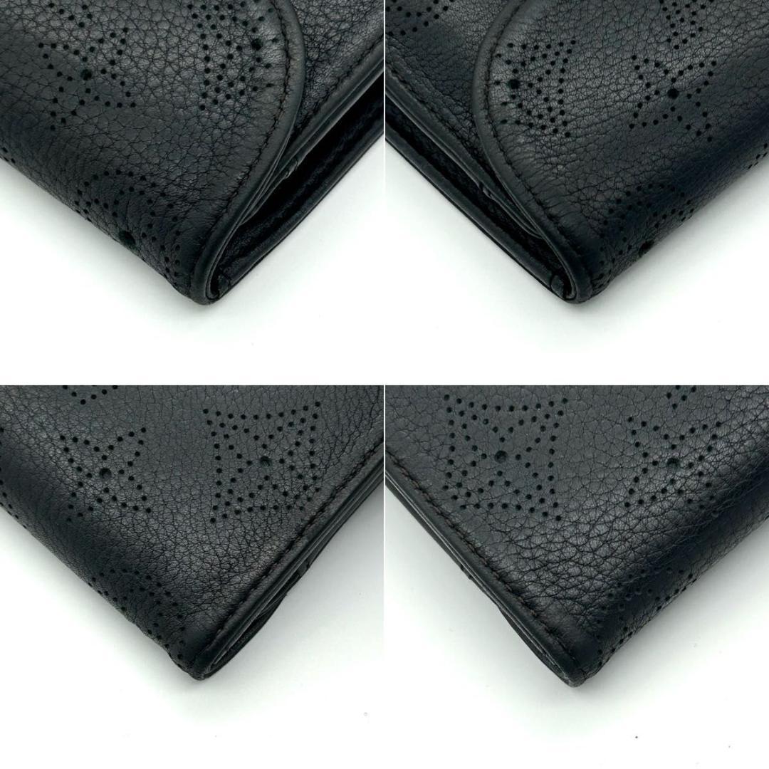 ルイヴィトン マヒナ 長財布 アメリア 黒 イニシャル無し