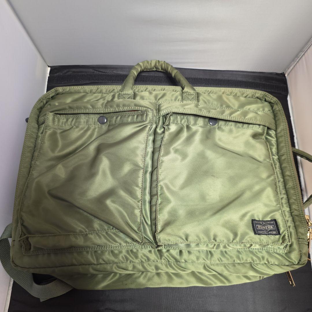 希少PORTER 3way 2層 ショルダー リュック セージグリーン　タンカー