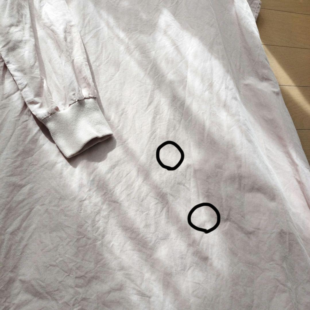 中川政七商店 綿麻 ハイネック ワンピース 灰桜 Aライン 長袖