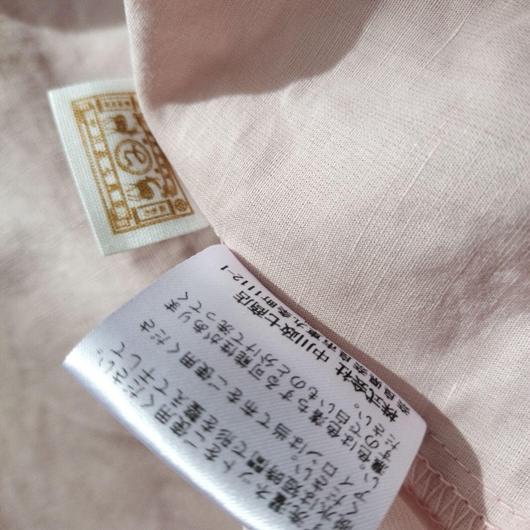 中川政七商店 綿麻 ハイネック ワンピース 灰桜 Aライン 長袖