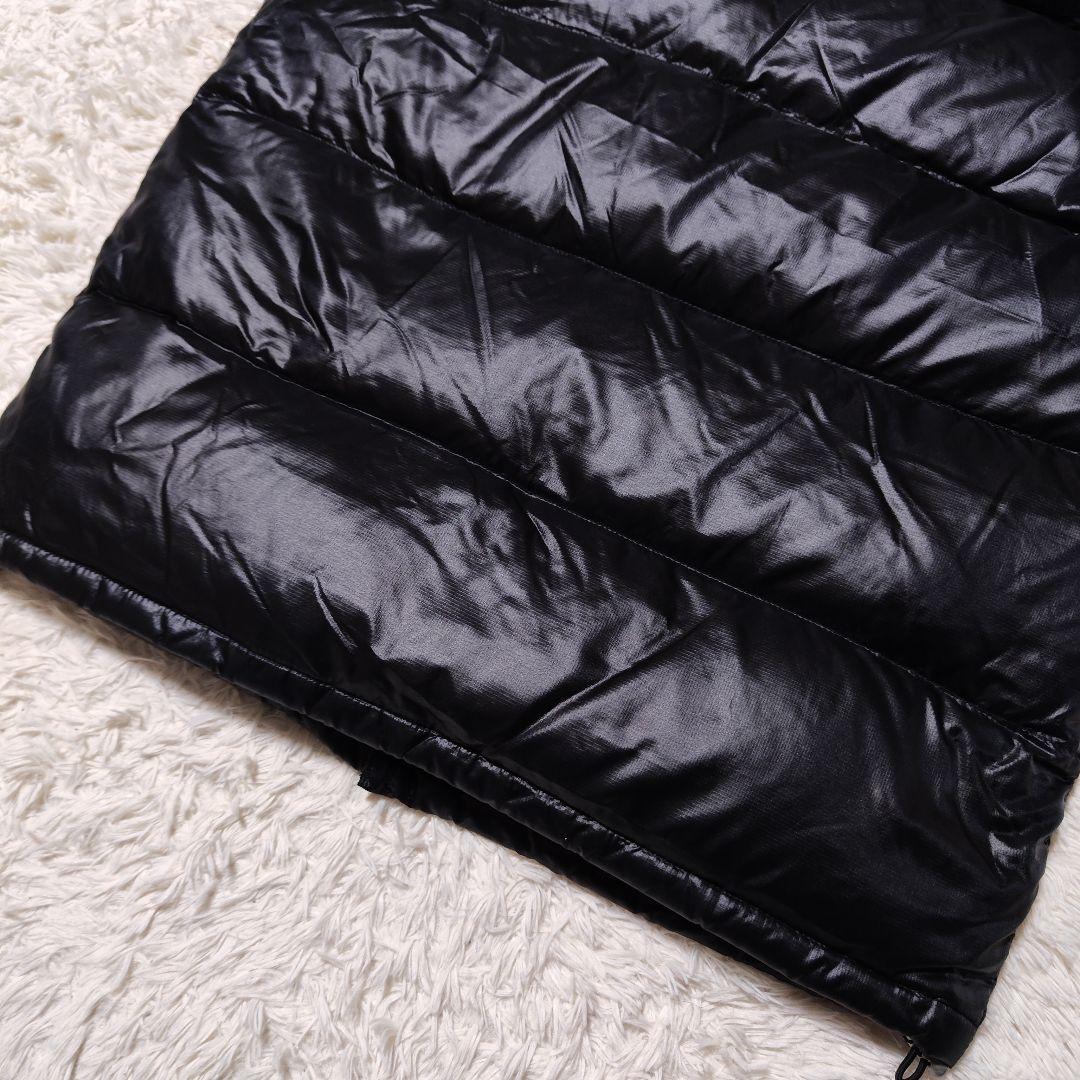 CAMP7 ダウンベスト ファー フード 光沢 y2k 2way ブラック