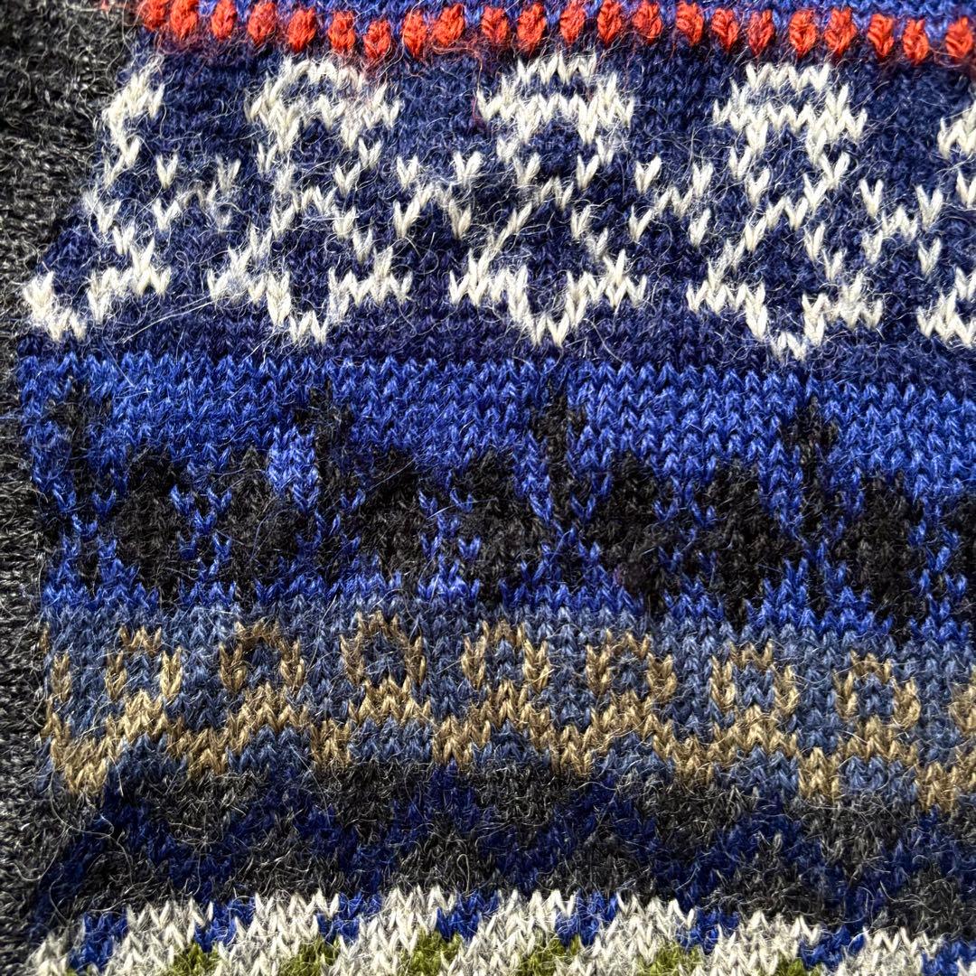 【ペルー製】 ラッファモリーナ 総柄ニットベスト アルパカ100% Lサイズ