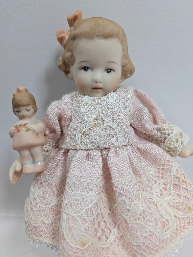 ちびくま工房　勿忘草ちゃん　13センチドール ピンクリボン