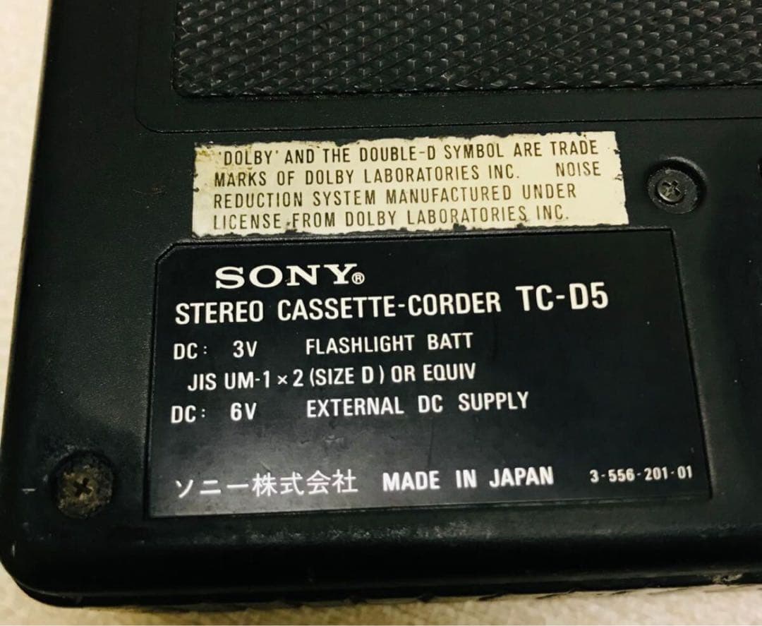 ソニー ポータブル カセットレコーダー デンスケ TC-D5動作確認済み