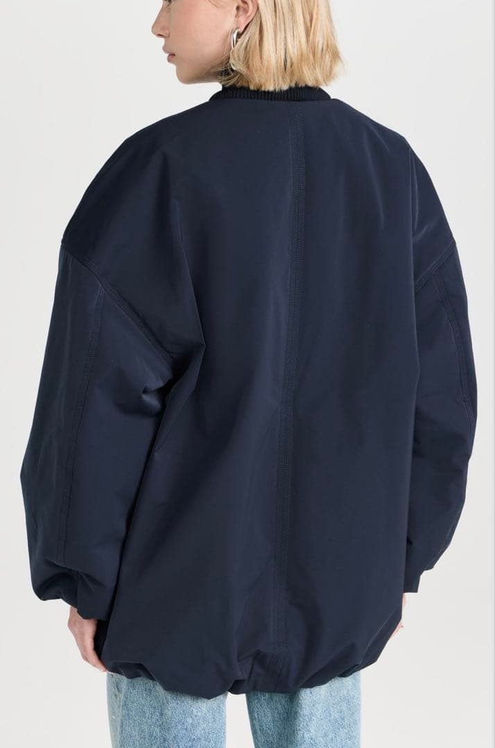 GANNI ネイビー　ボンバー　中綿　MA-1 ジャケット　ブルゾン　XXS