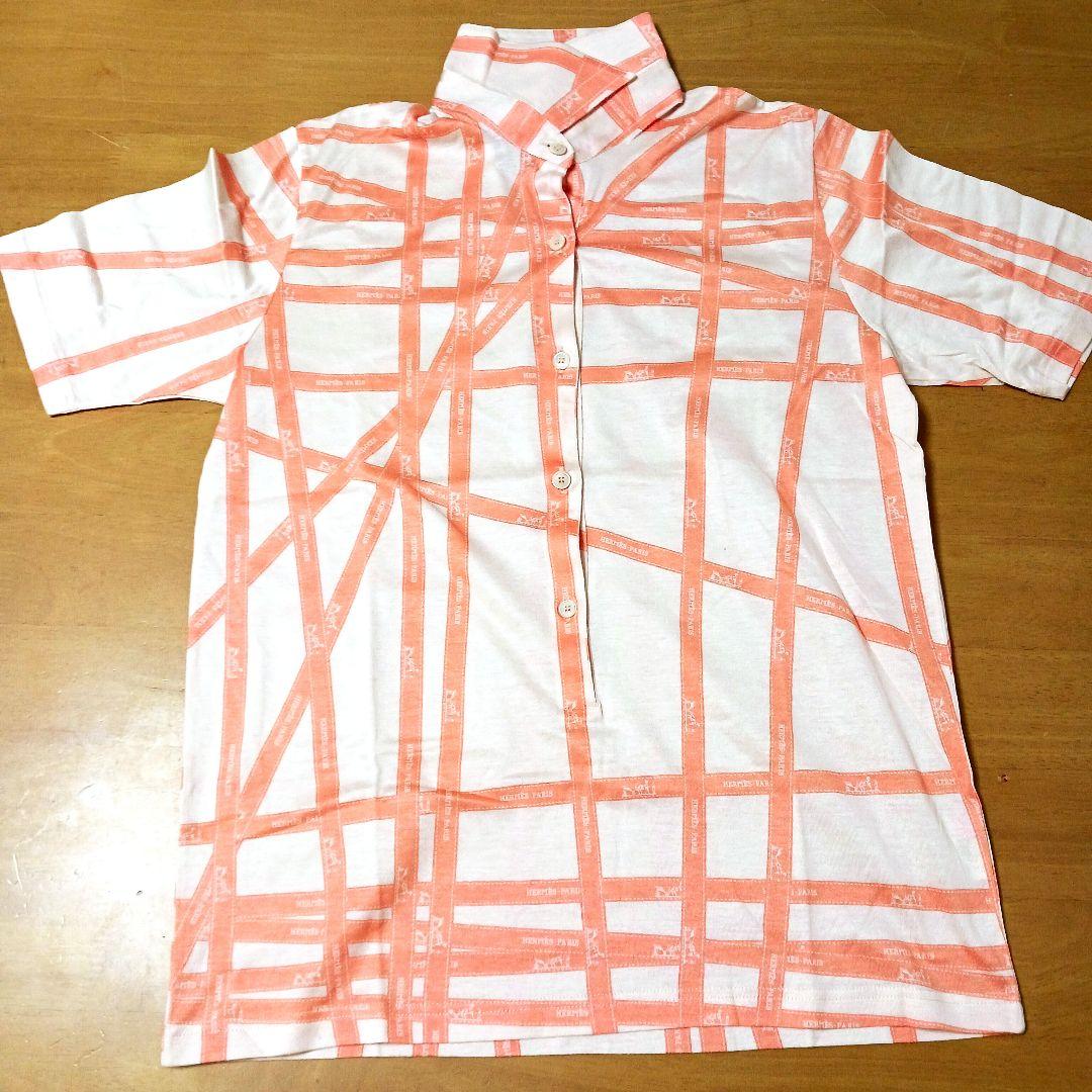 エルメス　マンジェラ　ボルデュック柄　HERMES　半袖　ポロシャツ