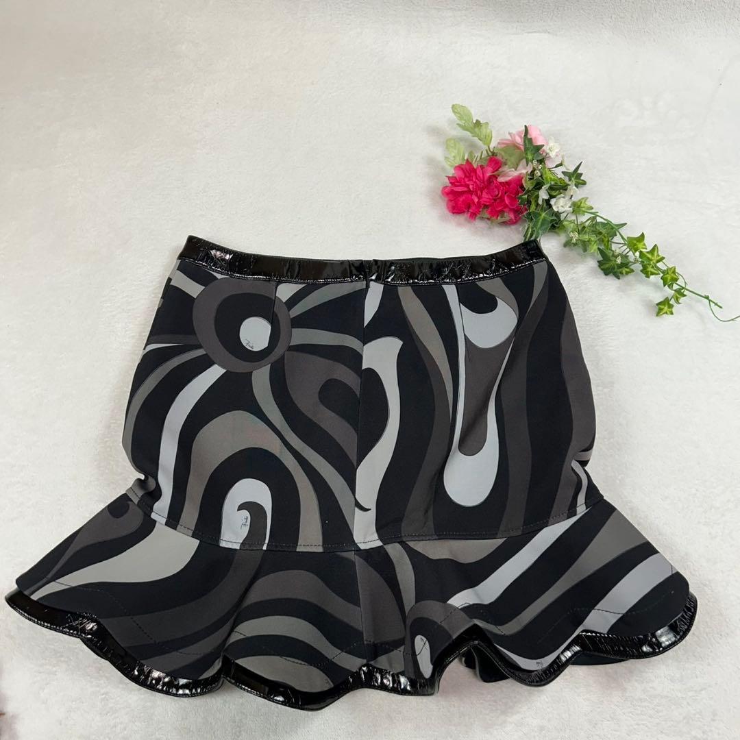 K713 美品 L エミリオプッチ イタリア製 フリル ミニスカート レディース