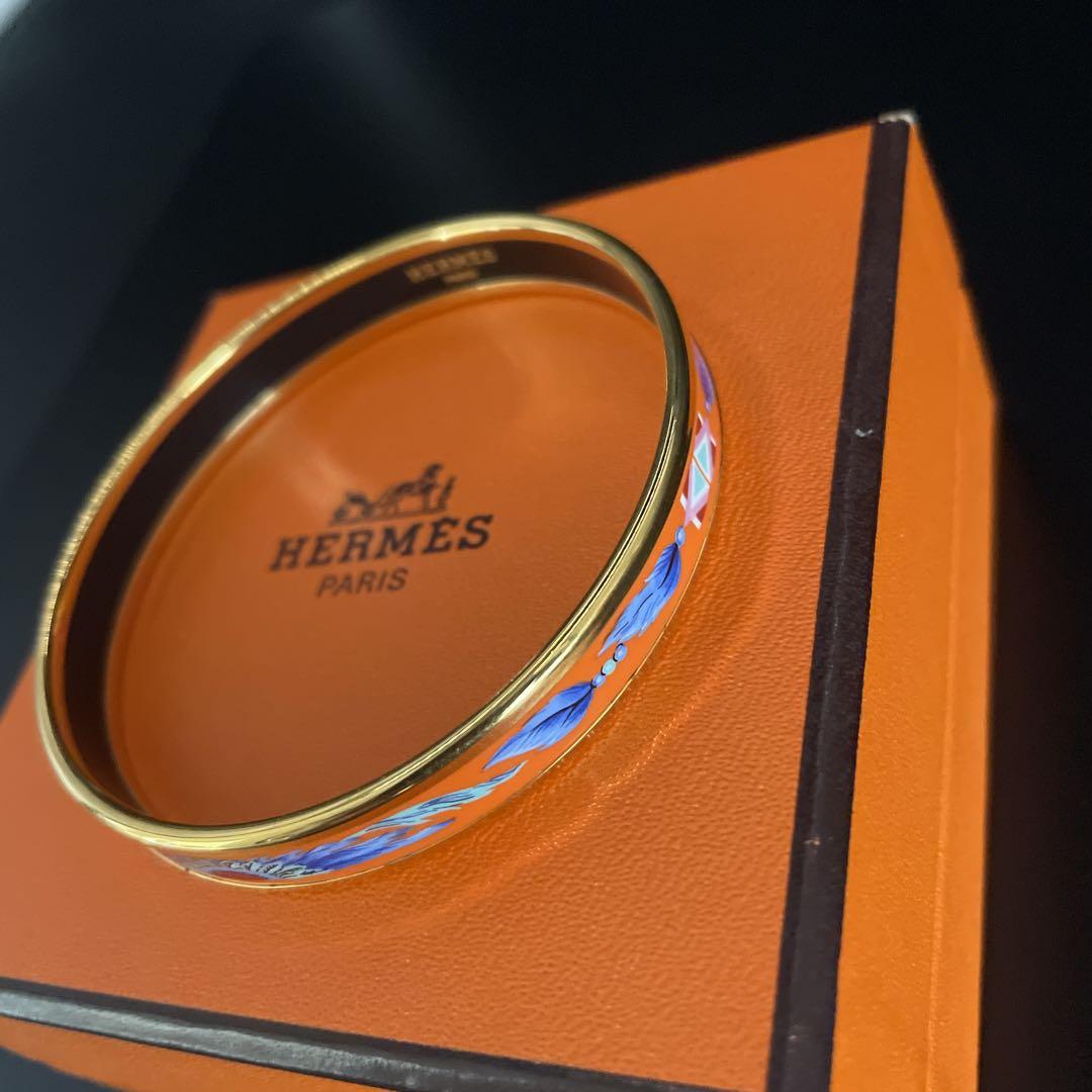 美品　正規品　エルメス エマイユ エナメルブレスレット バングル 七宝焼き