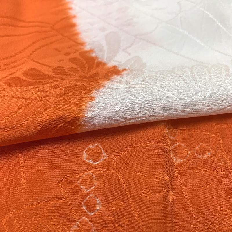 501u26〇振袖用長襦袢 絞り染 /裄68.8袖丈113/ 刺繍半衿付〇美品