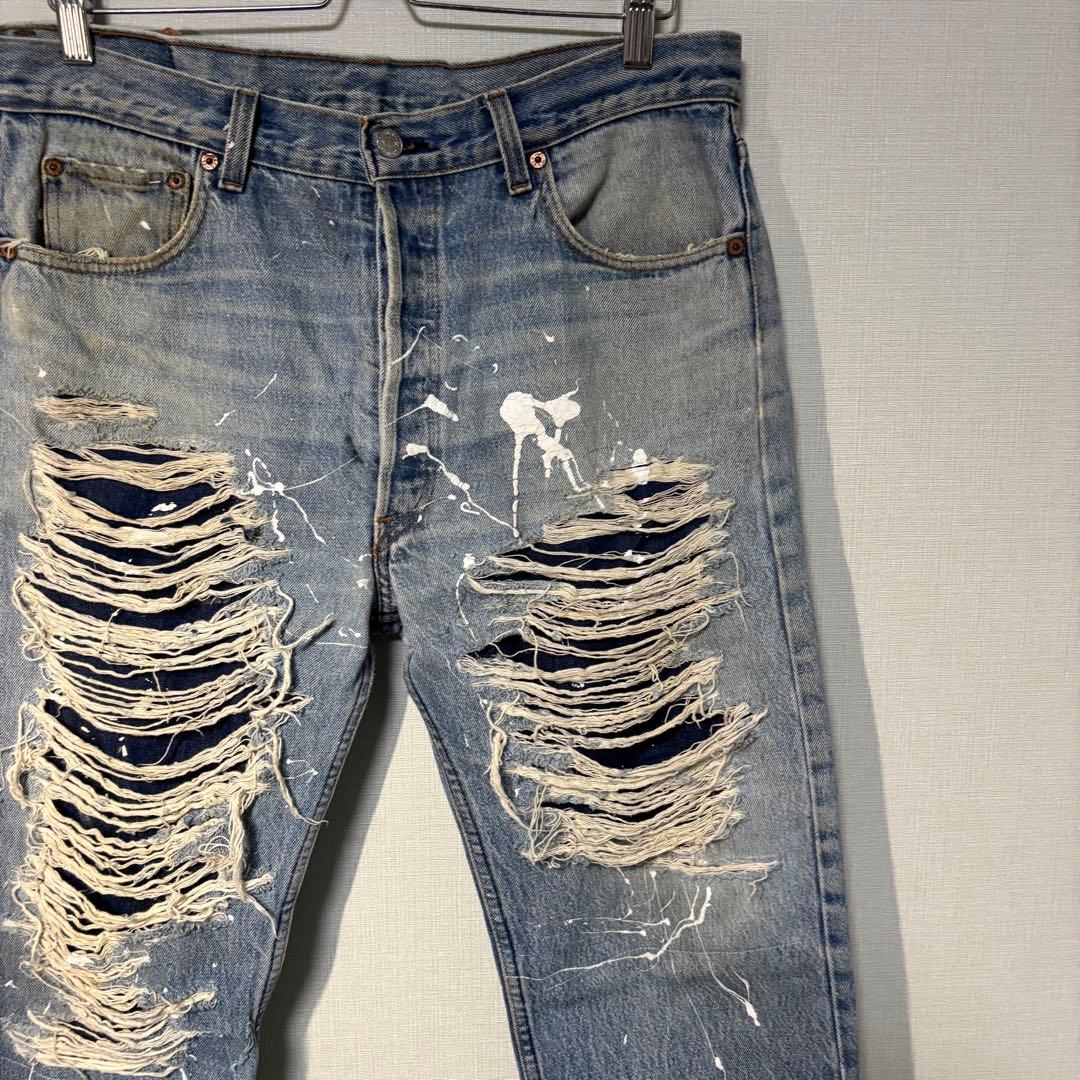 Levi’s クラッシュデニム ペイント加工 W36 L32 グランジ