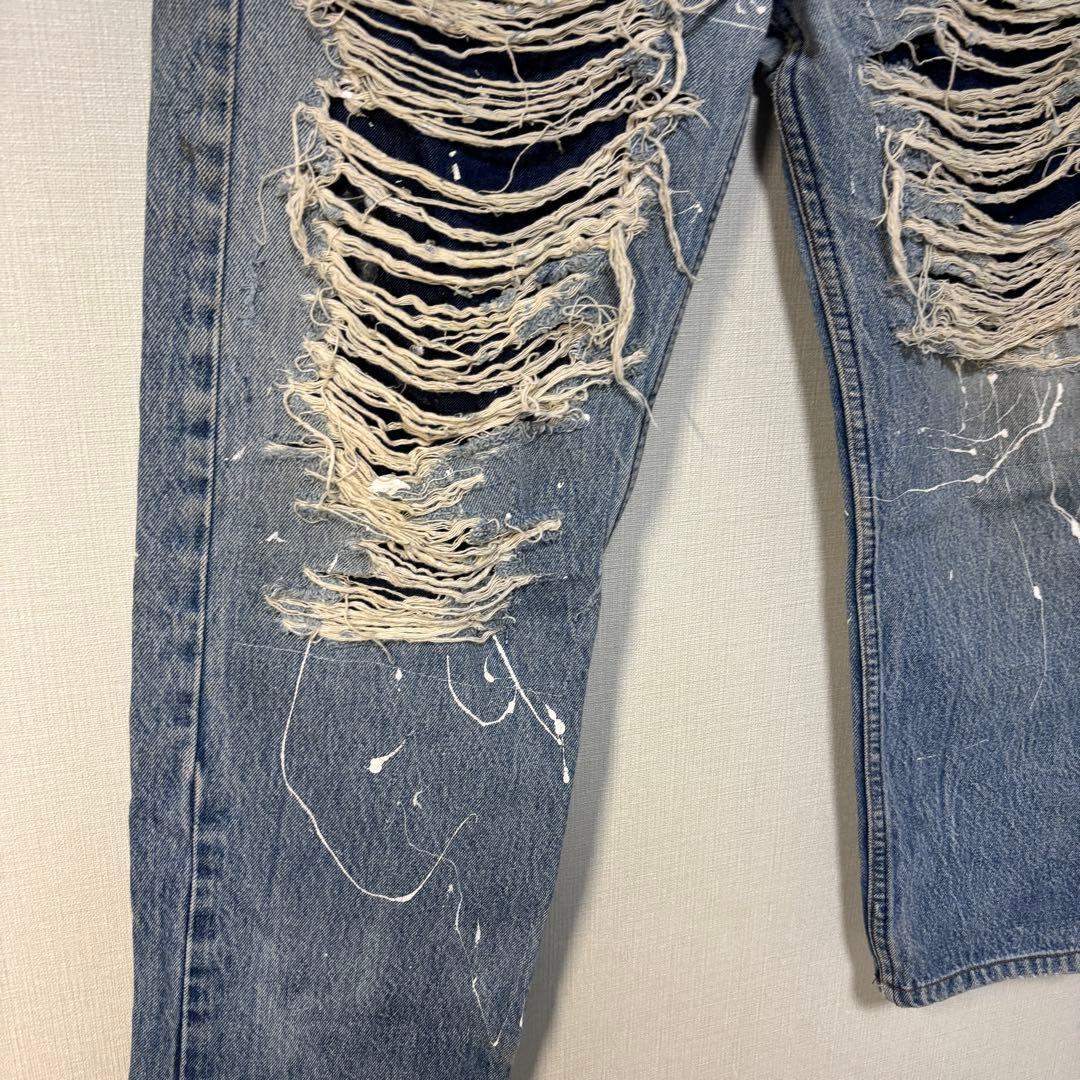 Levi’s クラッシュデニム ペイント加工 W36 L32 グランジ