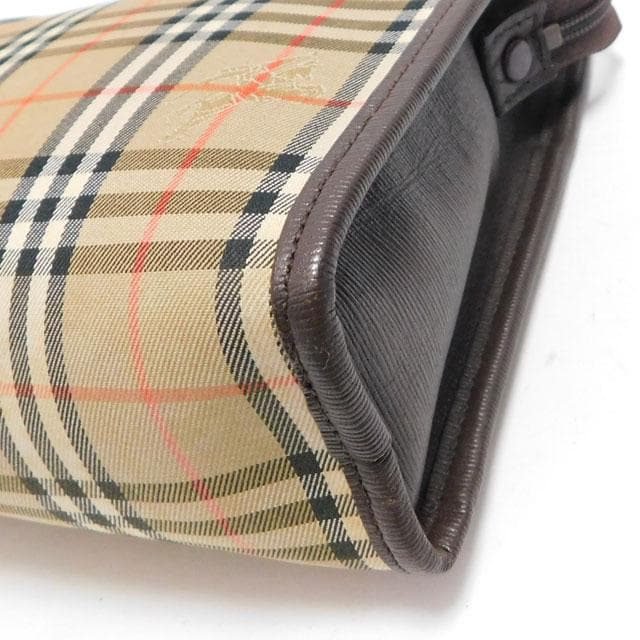 美品 BURBERRYS バーバリー クラッチバッグ シャドーホース 茶系
