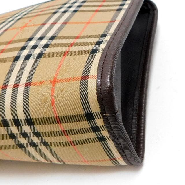 美品 BURBERRYS バーバリー クラッチバッグ シャドーホース 茶系