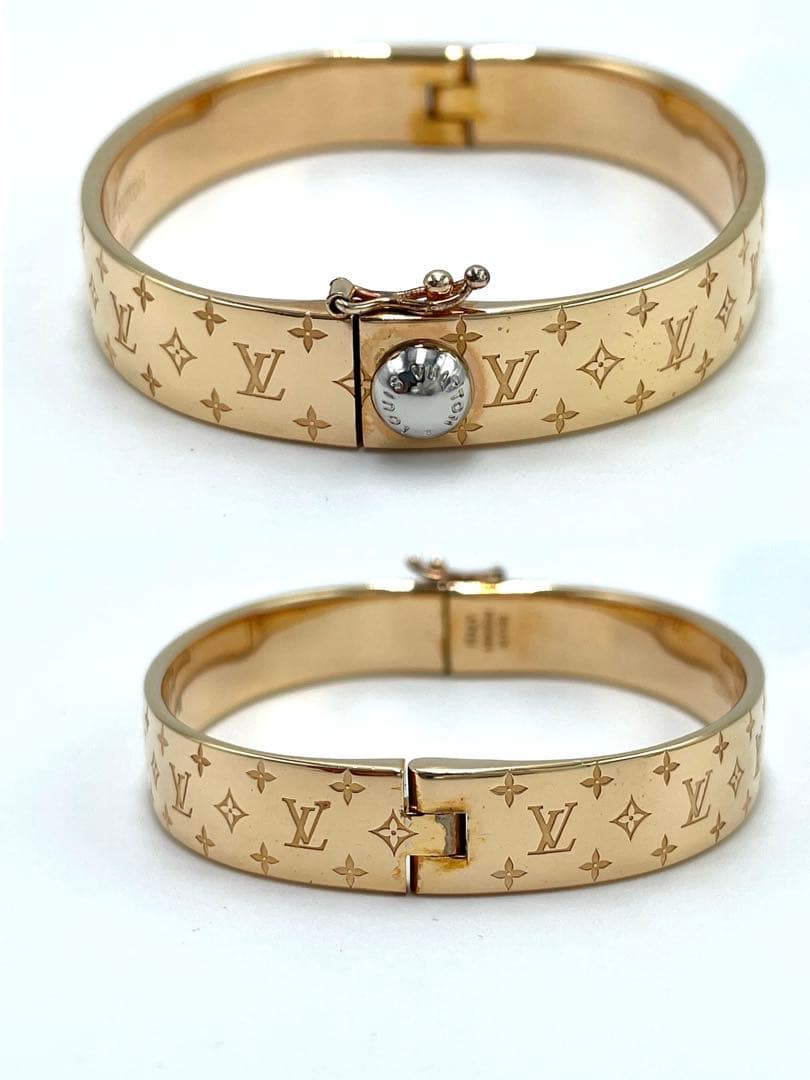 美品☆ルイヴィトン カフナノグラム バングル M00254 ピンクゴールド M