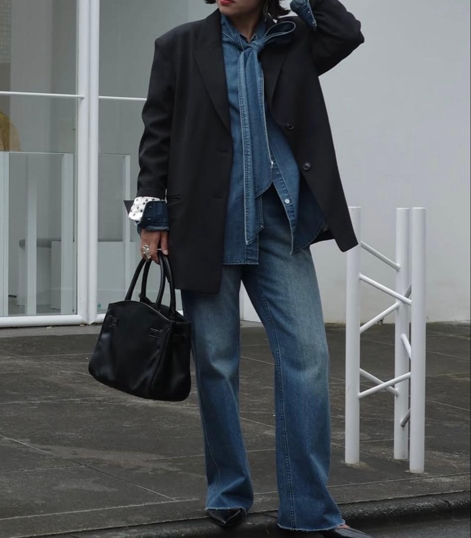 ラウンジドレス20周年　デニムボウタイシャツ