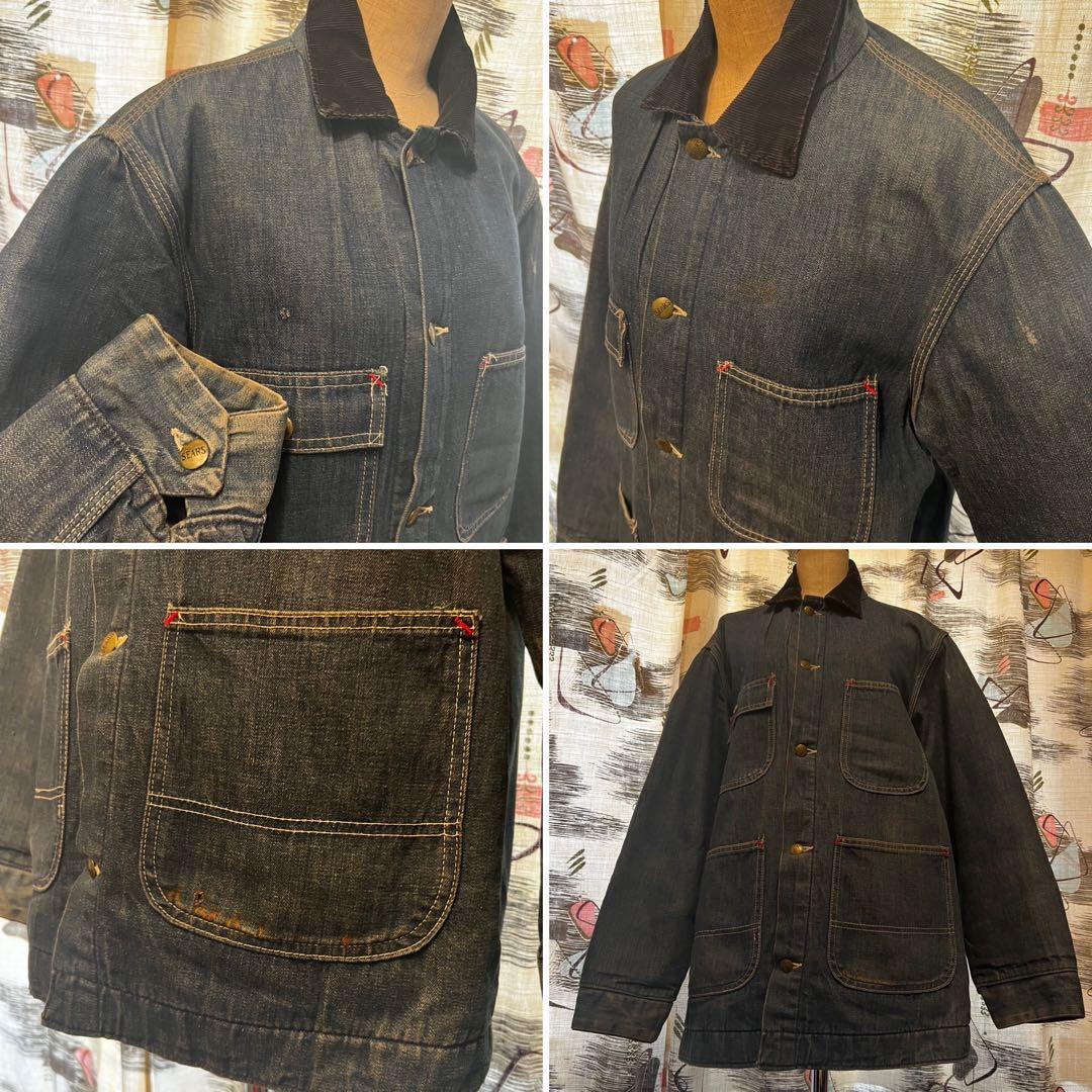 ヒ*ロ様 80sSEARSシアーズ ビンテージ50sデニム カバーオール ジャケ