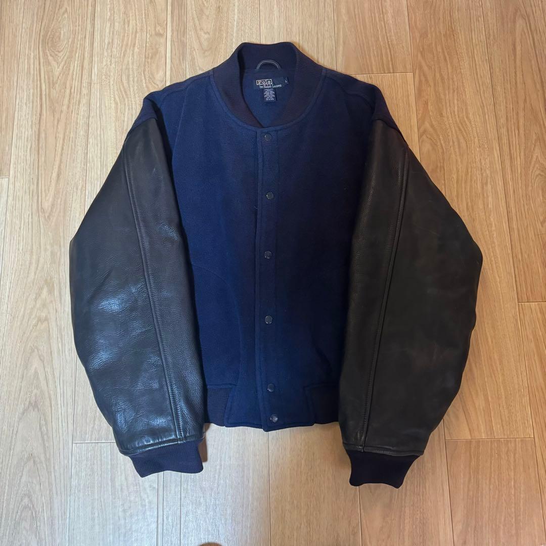 超希少 90s Polo By Ralph Lauren 袖レザースタジャン