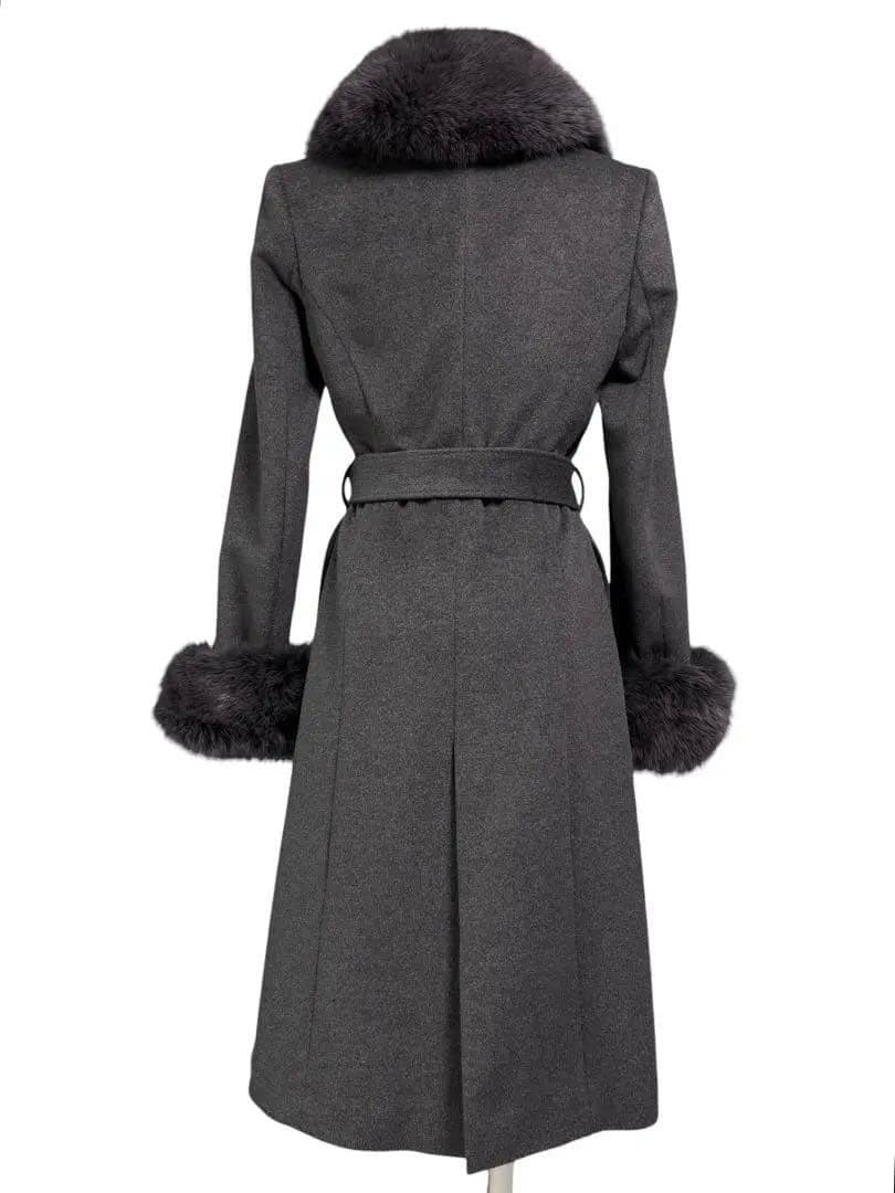 マテリア ブルーフォックス アンゴラウールコート ベルト付き