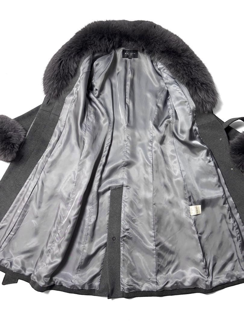 マテリア ブルーフォックス アンゴラウールコート ベルト付き